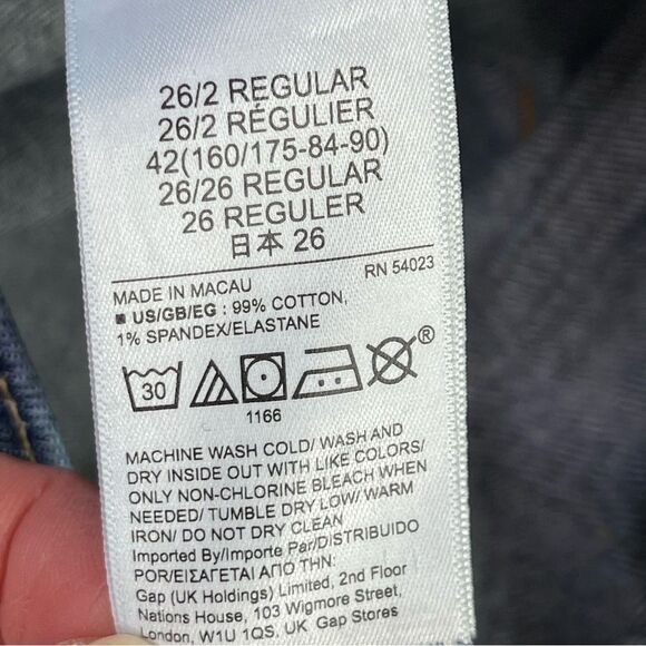 Gap Jeans Women’s 26 Blue Cheeky Straight High Rise Dark Wash Button Fly - Picture 5 of 10